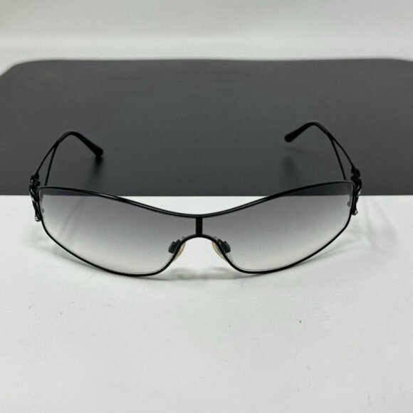 CHANEL Sunglasses Shield Sun Visor Rhinestone CoCo Mark Black 4073-s Gradient - Picture 2 of 15